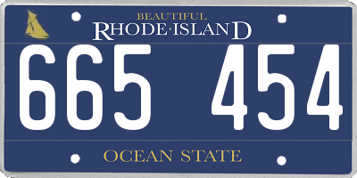RI license plate 665454