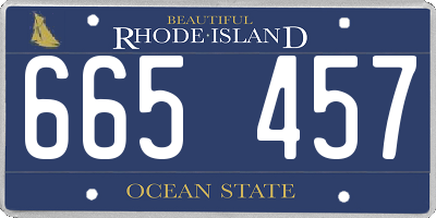 RI license plate 665457