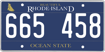 RI license plate 665458