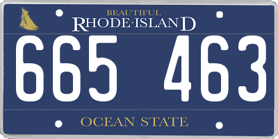 RI license plate 665463