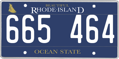 RI license plate 665464