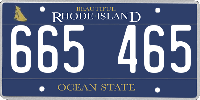 RI license plate 665465