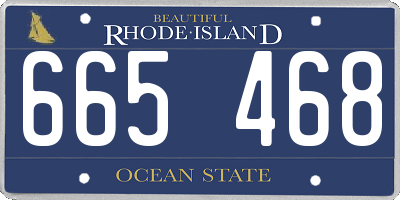 RI license plate 665468