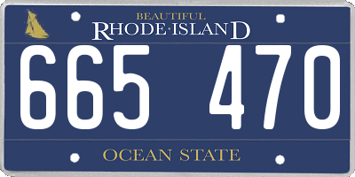 RI license plate 665470