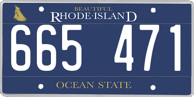 RI license plate 665471