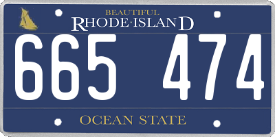 RI license plate 665474