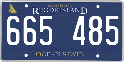 RI license plate 665485