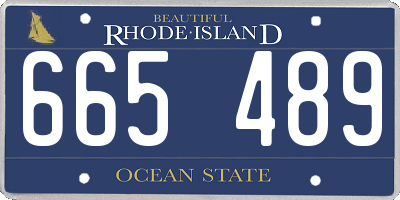 RI license plate 665489