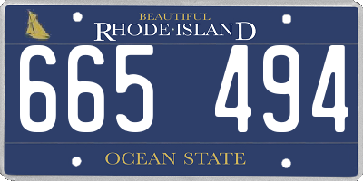 RI license plate 665494
