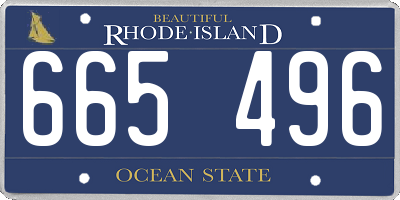 RI license plate 665496