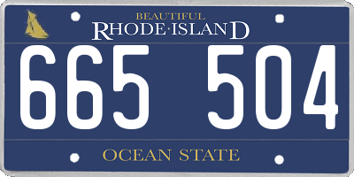 RI license plate 665504