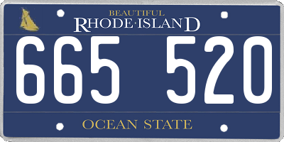 RI license plate 665520
