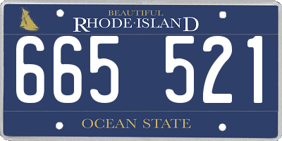 RI license plate 665521