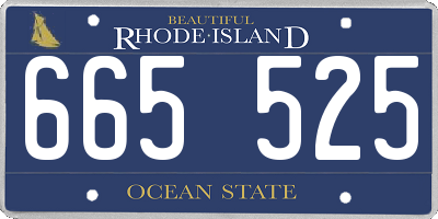 RI license plate 665525