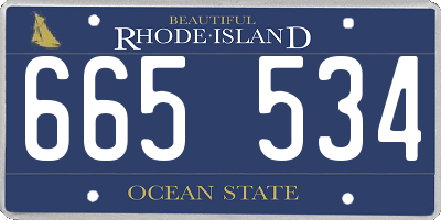 RI license plate 665534