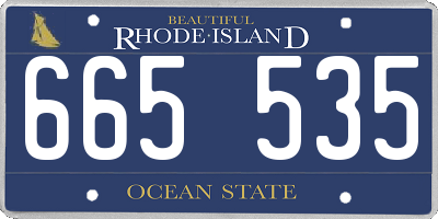 RI license plate 665535