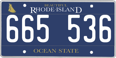 RI license plate 665536