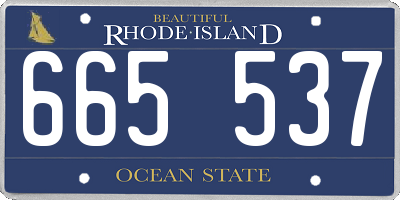 RI license plate 665537