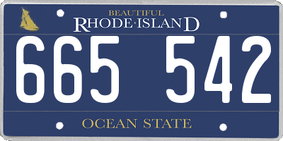RI license plate 665542