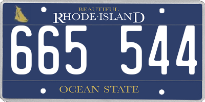 RI license plate 665544