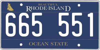 RI license plate 665551
