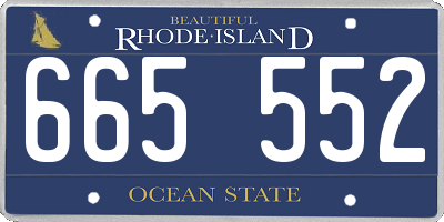 RI license plate 665552