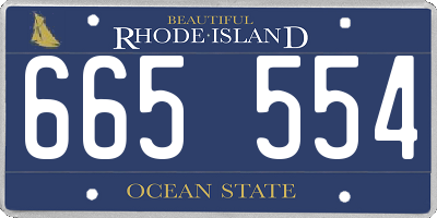 RI license plate 665554