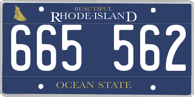 RI license plate 665562