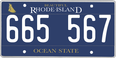 RI license plate 665567