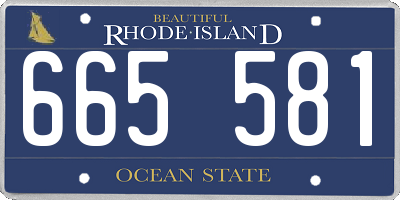 RI license plate 665581