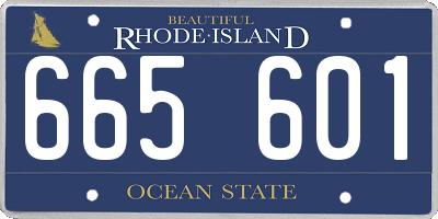 RI license plate 665601