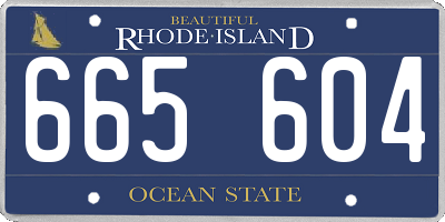 RI license plate 665604