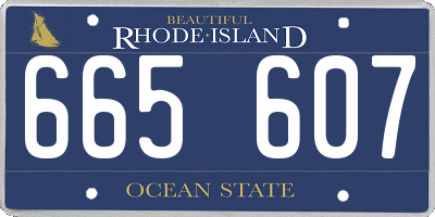 RI license plate 665607