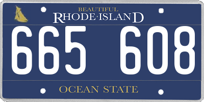 RI license plate 665608