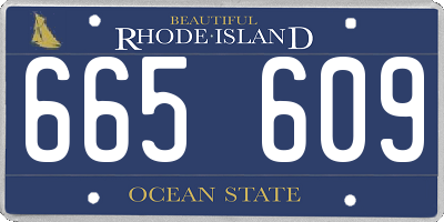 RI license plate 665609