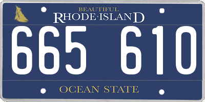 RI license plate 665610