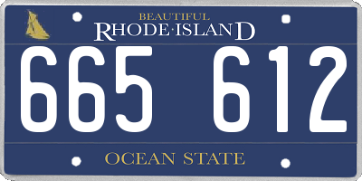 RI license plate 665612