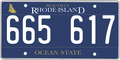 RI license plate 665617