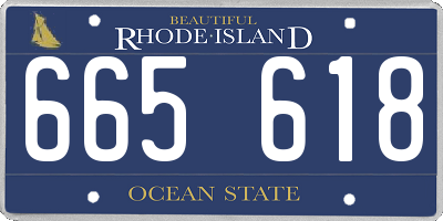RI license plate 665618