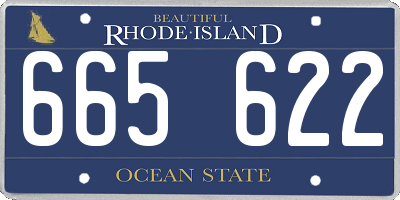 RI license plate 665622