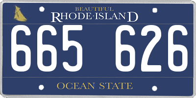 RI license plate 665626