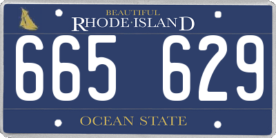 RI license plate 665629