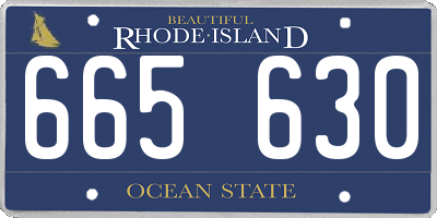 RI license plate 665630