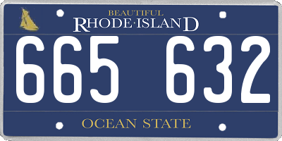 RI license plate 665632