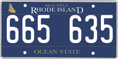RI license plate 665635