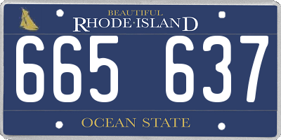 RI license plate 665637