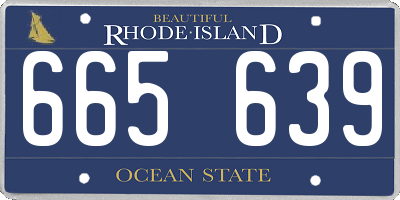 RI license plate 665639