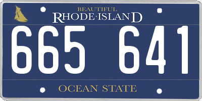 RI license plate 665641