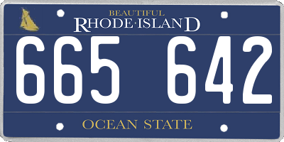 RI license plate 665642