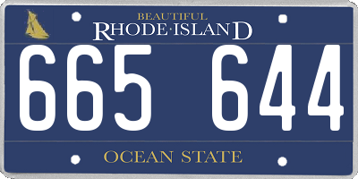 RI license plate 665644